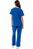 MCS0515 Scrub Sets Women and Man Medical Nursing Uniform 4-Way Stretch 8-Pocket Classic Blue