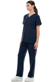 MCS0515 Scrub Sets Women and Man Medical Nursing Uniform 4-Way Stretch 8-Pocket Navy