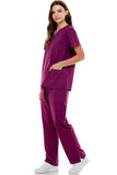 MCS0515 Scrub Sets Women and Man Medical Nursing Uniform 4-Way Stretch 8-Pocket Purple