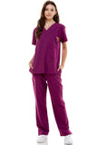 MCS0515 Scrub Sets Women and Man Medical Nursing Uniform 4-Way Stretch 8-Pocket Purple