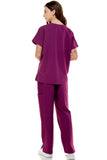 MCS0515 Scrub Sets Women and Man Medical Nursing Uniform 4-Way Stretch 8-Pocket Purple