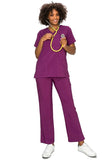 MCS0515 Scrub Sets Women and Man Medical Nursing Uniform 4-Way Stretch 8-Pocket Purple