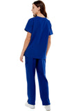 MCS0515 Scrub Sets Women and Man Medical Nursing Uniform 4-Way Stretch 8-Pocket Royal Blue