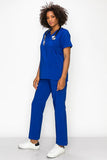 MCS0515 Scrub Sets Women and Man Medical Nursing Uniform 4-Way Stretch 8-Pocket Royal Blue