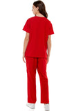 MCS0515 Scrub Sets Women and Man Medical Nursing Uniform 4-Way Stretch 8-Pocket Red