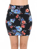 62630 Floral Print Mini Skirt Lining Bodycon