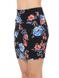 62630 Floral Print Mini Skirt Lining Bodycon