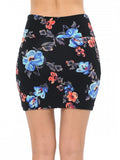 62630 Floral Print Mini Skirt Lining Bodycon