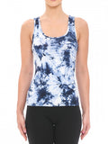 Monotone Tie Dye Print Scoop Neck Racerback Tank Top 72563