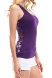 Lace Racerback Ribbed Solid Tank Top Sleeveless Shirts