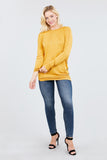 MT10979 Long Dolman Sleeve Top Round Neck Button Loose Fit