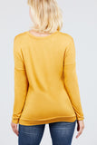 MT10979 Long Dolman Sleeve Top Round Neck Button Loose Fit