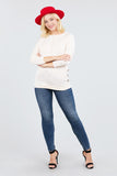 MT10979 Long Dolman Sleeve Top Round Neck Button Loose Fit