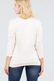 MT10979 Long Dolman Sleeve Top Round Neck Button Loose Fit