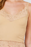 V-neck Lace Detail Ribbed Seamless CAMI TOP S-L T11392