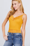 V-neck Lace Detail Ribbed Seamless CAMI TOP S-L T11392