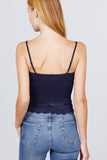 V-neck Lace Detail Ribbed Seamless CAMI TOP S-L T11392