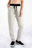 Marled Cotton Blend Drawstring Lounge Jogger Pants Activewear Oatmeal P1077