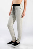 Marled Cotton Blend Drawstring Lounge Jogger Pants Activewear Oatmeal P1077