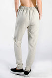 Marled Cotton Blend Drawstring Lounge Jogger Pants Activewear Oatmeal P1077